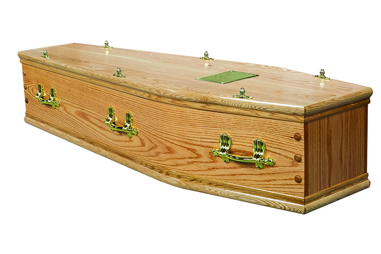 Westbury coffin at Love's Independent Funeral Directors in Stafford