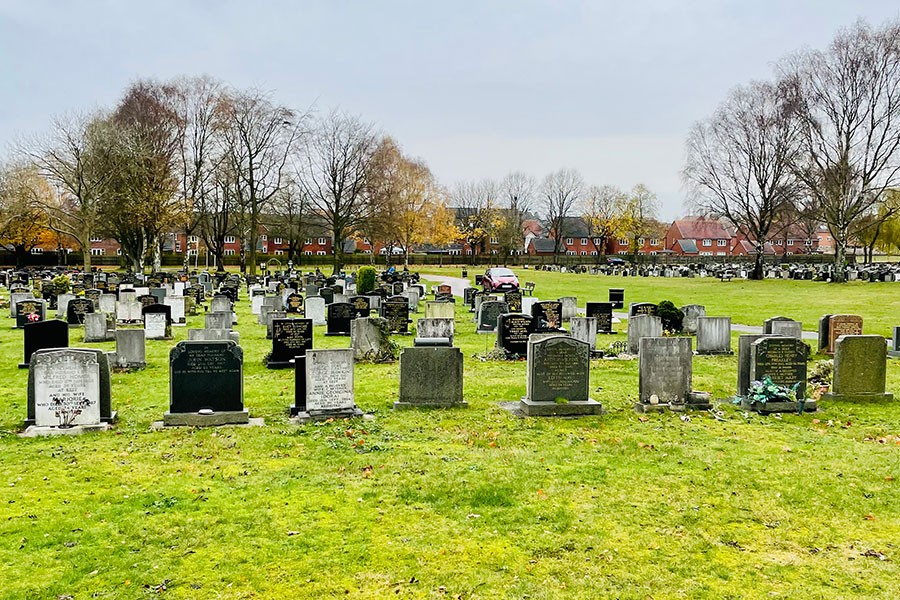 Stafford burial ground at the Crematorium site.